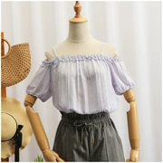Taotao quần áo mùa hè mới của Hàn Quốc phiên bản của ren lỏng vai voan áo sơ mi nữ triều 29081