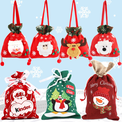 taobao agent Christmas decorative dressing gift candy bag, elder deer gift bag high -end cloth bag new year gift bag drawing bag
