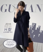 2017 phiên bản Hàn Quốc của cashmere mới màu đen cộng với áo khoác len cotton dày của phụ nữ áo khoác len mỏng - Áo Hàn Quốc