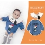 Quần áo lưới bé màu đỏ jumpsuit sơ sinh 6-12 tháng nam và nữ bé mùa xuân đồ ngủ cotton phù hợp với romper - Áo liền quần quần áo trẻ em xuất khẩu