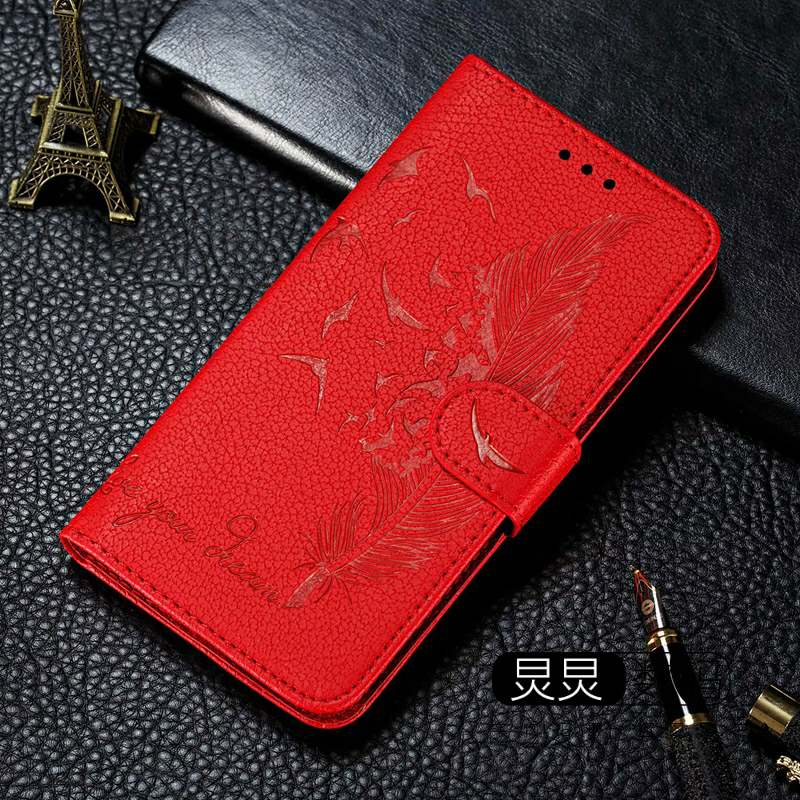 Samsung A7 & 2018 & RedFor Samsung A5 A7 A7 A9 2018 paragraph Mobile phone set silica gel Clamshell  Insert card Leather case personality originality