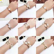 Big Pearl Fashion Tính cách hoang dã Vòng đeo tay lớn Kim loại Châu Âu và Mỹ Vòng đeo tay phóng đại Vòng tay áo len với trang trí đầu tiên Nữ