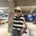 Mùa hè của phụ nữ 2018 mới của Hàn Quốc phiên bản của retro thêu polo cổ áo áo len lỏng mỏng không tay vest sinh viên áo len nữ hàng hiệu Áo / áo thun