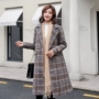 Áo khoác kẻ sọc nữ 2019 thu đông mới dành cho nữ phiên bản Hàn Quốc dài phần rộng rộng rãi áo khoác len gió Hepburn - Áo Hàn Quốc áo khoác nữ dáng dài