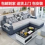 Đồ nội thất hiện đại nhỏ gọn đa chức năng sofa giường phòng khách sofa vải kết hợp ghe sofa dep