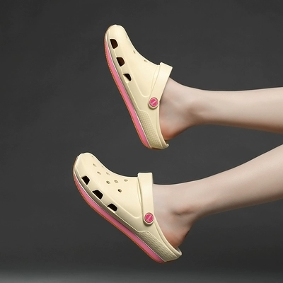 2020 mùa hè giày lỗ nữ y tá Hàn Quốc dành riêng Baotou gân đáy dép không trượt cặp vợ chồng sinh viên nhà hát mềm 