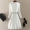 Phá mã giải tỏa Khí chất cao cấp phụ nữ Âu Mỹ đại mỹ nhân váy chữ A mỏng dài tay váy ren trắng - A-Line Váy