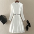 Phá mã giải tỏa Khí chất cao cấp phụ nữ Âu Mỹ đại mỹ nhân váy chữ A mỏng dài tay váy ren trắng - A-Line Váy A-Line Váy