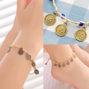 Retro Beauty Head Bracelet Vòng chân quốc gia Chợ đêm Trang sức Chúc tình yêu Cỏ may mắn Cỏ cổ đồng