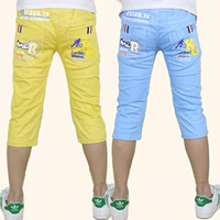 Quần áo trẻ em boy denim cắt quần bé trai quần short bé thời trang quần trong trẻ em lớn của quần quần ống túm cotton Han Chao kinh doanh quần áo trẻ em