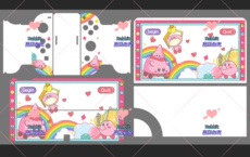 switch主机贴膜 兔爷原创星之卡比switch贴纸switcholed贴纸lite贴纸