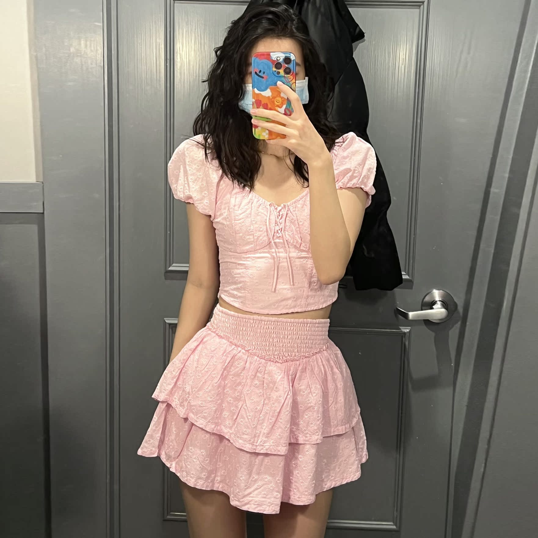 Brandy Girl夏季镂空短款小上衣高腰层叠式碎花刺绣迷你半身裙女淘宝网