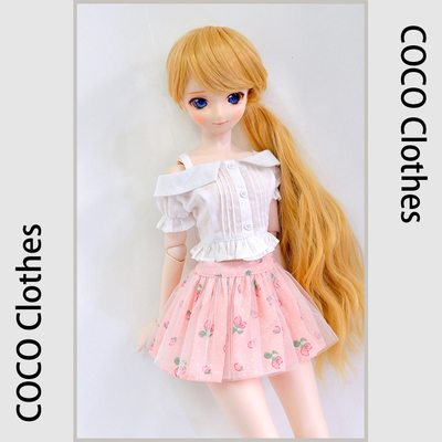 taobao agent [COCO] BJD DD three -point 3 -point baby clothes daily pink strawberry dress matching