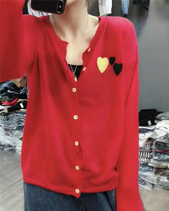 Hàn quốc phiên bản của năm 2018 đầu mùa thu lỏng mỏng dài tay tình yêu đơn ngực phần mỏng v-cổ đan cardigan phụ nữ kem chống nắng áo sơ mi