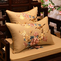 New Trung Quốc linen thêu gỗ gụ sofa đệm đệm chống trượt đệm La Hán giường cổ điển rắn gỗ bọc bìa tùy chỉnh mẫu đệm ghế sofa gỗ đẹp