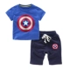 Quần áo trẻ em Captain America quần áo bé trai tay ngắn + quần hai dây phù hợp với bé 3 tuổi mùa hè quần áo trẻ em 4 - Phù hợp với trẻ em