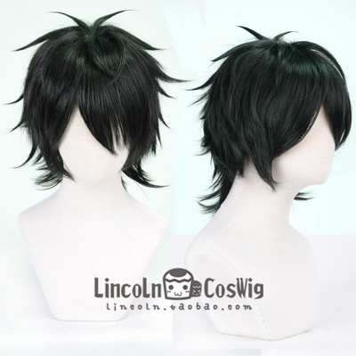 taobao agent Lincoln Uncooked Bitch Social Fujima Anti -Mimi Anti -Warm Short Hair Mixed Black -green COS Wig