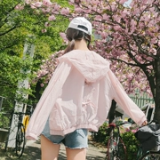 Air cat | 2018 mùa xuân và mùa hè mới màu rắn đèn lồng tay áo chống nắng quần áo trùm đầu áo khoác ngắn nữ lại dây đeo top