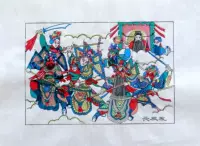 Wuqiang Новогоднее живопись Heart Heart Three Kingdoms Драма 33x43 см. Коллекция народного искусства Сокровище