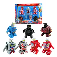 Trẻ em quảng cáo Cup Noodle Ultraman Toy Biến dạng Robot Diga Doll Bucket Trở thành Superman Monster Egg đồ chơi xếp hình cho bé