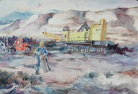 Акварельная живопись Создание персонажа работает шахтные шахтные шахтерные акварели.