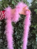 Короткий страусиный батончик 2 метра/пурпурный порошок