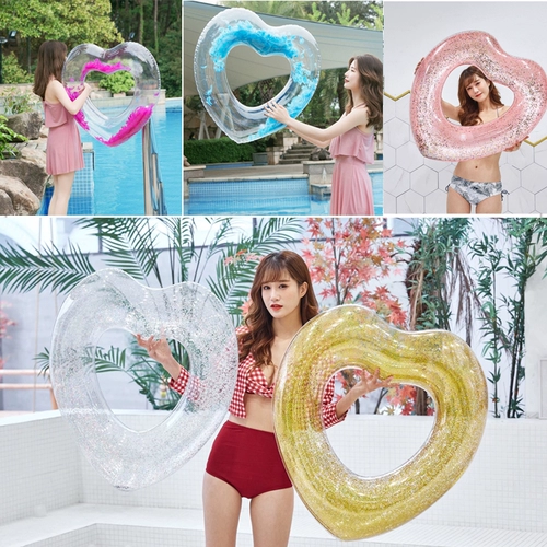 Надувной водный плавательный круг в форме сердца для взрослых, реквизит, популярно в интернете, увеличенная толщина