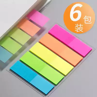 5 packs of fluorescent film Post-It stickers stickers indication classification index stickers small strips book stickers Han