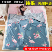 Cotton khách sạn du lịch khách sạn trên bẩn túi ngủ trên chuyến đi kinh doanh người lớn xách tay chống bụi siêu nhẹ đôi tấm bông