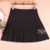 Mùa xuân và mùa thu của phụ nữ A-line Váy xếp ly Váy ngắn nửa chiều dài Váy phồng Culottes Váy kích thước lớn Váy cơ bản mỏng eo cao - Váy Váy