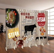 Trung Quốc gói màn hình nhà hàng phở bò bít tết nhà hàng bít tết di động gấp vải không thấm nước màn hình gấp - Màn hình / Cửa sổ