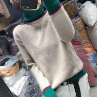 【专柜年末清仓】加厚慵懒风范高领针织衫女套头宽松实付79元到手包邮