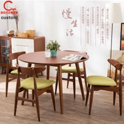 Mới Trung Quốc phong cách gỗ tròn tròn bàn ăn tối giản hiện đại tối giản bàn ăn và ghế kết hợp 1 bàn 6 8 ghế Zen nội thất tùy chỉnh - Bộ đồ nội thất