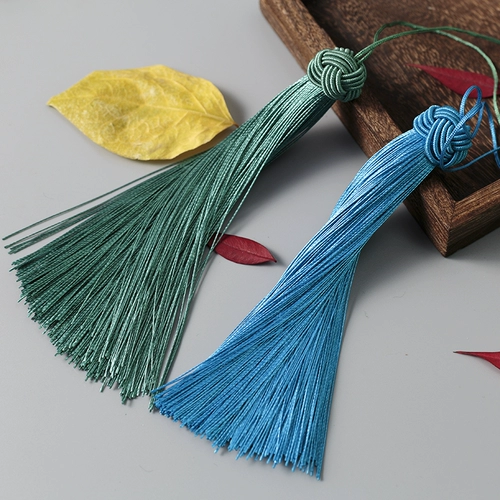 Длинная подвеска с кисточками, шелковые четки из круглых бусин, аксессуары, 15см