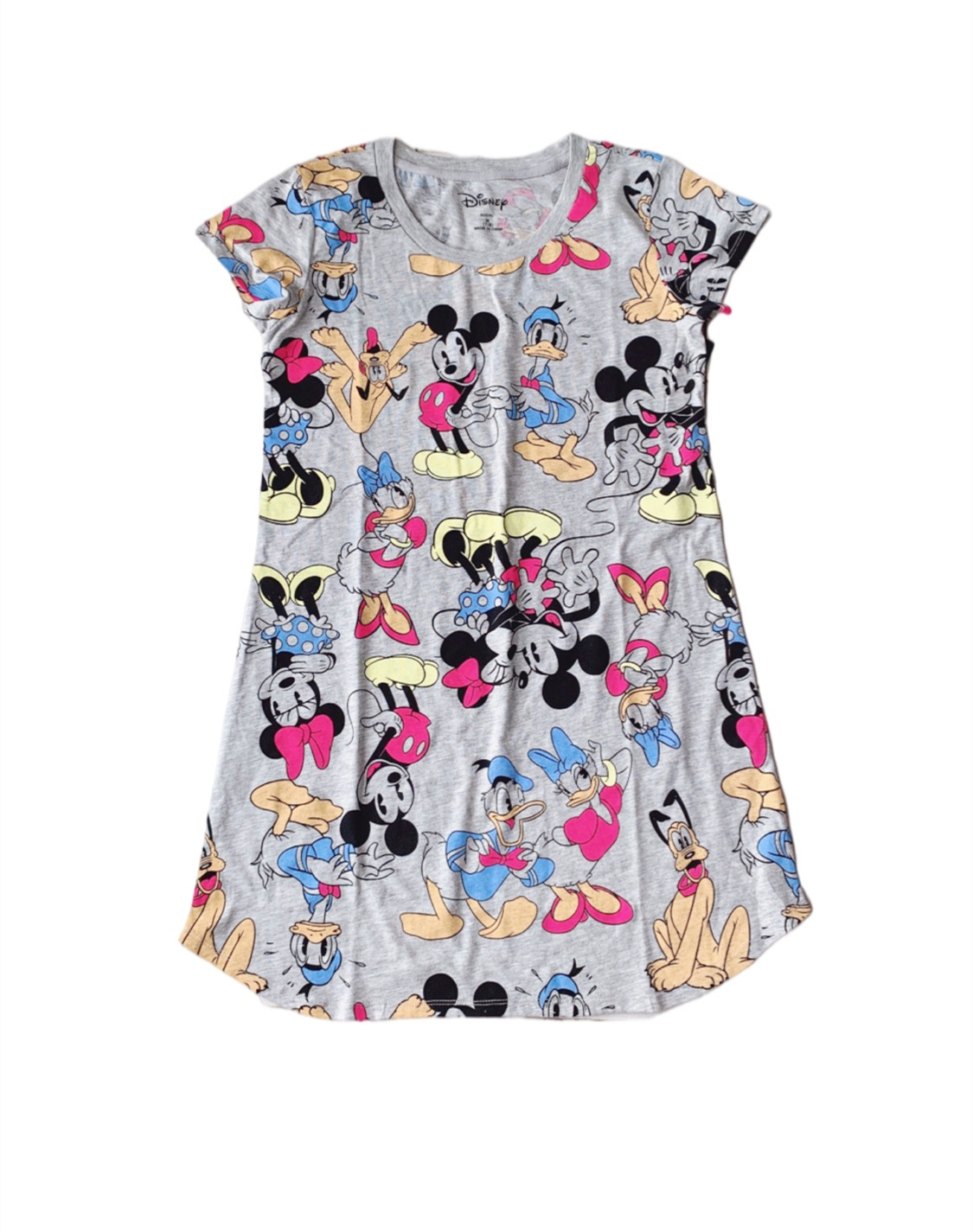 Grey2021 New products Crew neck grey Home Furnishing Nightdress Mickey Spring and summer Increase fertilizer Knitted cotton ma'am easy pajamas
