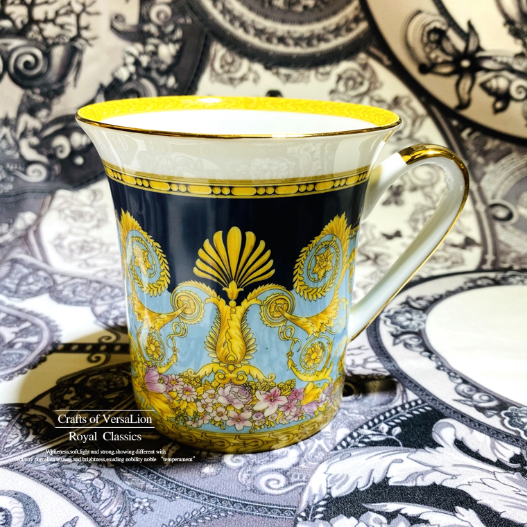 Gold Coast Blue (High Quality Bone China)European style luxurious Ceramic cup new pattern ins Net red cup Medusa Mug Bone China Coffee milk cup Tea cup