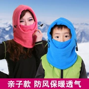 Mô hình cha mẹ trẻ em mũ trẻ em nam và nữ mũ thể thao mùa đông ngoài trời áo gió ấm lông cừu cổ áo bịt tai mũ mũ