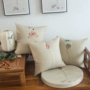 Trung Quốc phong cách Trung Quốc sen vải lanh phong cách ghế sofa văn phòng gối đệm có thể tháo rời và có thể giặt - Trở lại đệm / Bolsters Chăn gối văn phòng 2 trong 1