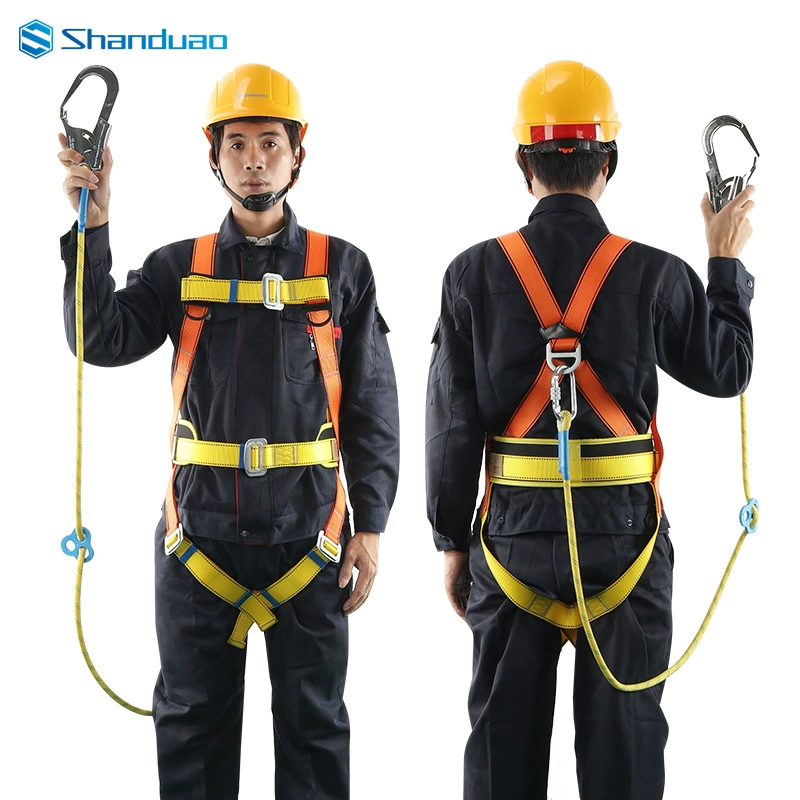 giá dây an toàn Đai an toàn năm điểm, đai an toàn toàn thân khi làm việc ở độ cao ngoài trời, đai bảo vệ thắt lưng bằng polyester dây bảo hộ dây bảo hiểm toàn thân 