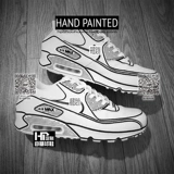 HP Hand -Painted Custom Sneaker Air Force № 1 Рукопись белый воздух Max Black и White Comics Рисунок AJ1 Двухмерные граффити