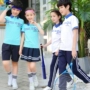 2019 mới đồng phục tiểu học Thâm Quyến phù hợp với quần short thể thao tay ngắn một hai ba bốn năm sáu lớp dịch vụ màu xanh - Đồng phục trường học / tùy chỉnh thực hiện thời trang cho bé