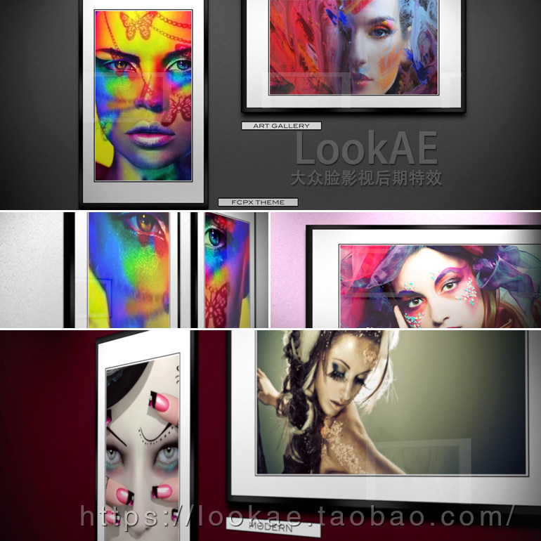 FCPX主题插件：电子相册相框照片动态展示包装 ART GALLERY-天天素材网