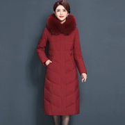 Phiên bản chống mùa Hàn Quốc của phần dài của áo khoác nữ lớn xuống 2019 mới Slim lông cáo cổ áo mẹ tải đầu gối - Xuống áo khoác