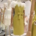 Thái lan Tide thương hiệu 2018 đầu mùa thu mới ladies bong bóng tay áo xù lưới khâu ren nơ dress Váy eo cao