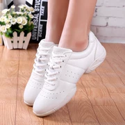 Thể dục nhịp điệu giày trẻ em giày thể dục thể dục dụng cụ khiêu vũ thể thao giày cổ vũ giày của phụ nữ giày khiêu vũ vuông trắng