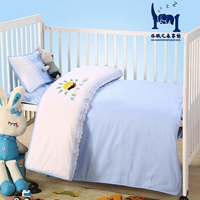 Bông mẫu giáo quilt ba mảnh thiết lập với core trẻ em mùa đông cotton màu tinh khiết satin quilt cover bộ đồ giường nap core 	ra giường cho bé