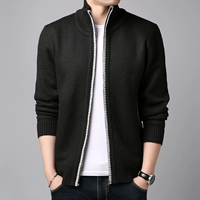 Nam giới mới 2018 xuân hè nam nam cộng với size Hàn Quốc áo len cổ lọ đan áo len cardigan - Cardigan thời trang công sở nam