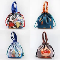 Модная мультяшная японская сумка для ланча, портативная сумка для хранения, сумка для еды, на шнурках
