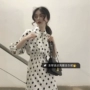 PPSHD! 2018 đầu mùa thu Hàn Quốc retro đại dương bow tie dẫn sóng cao eo chia váy nữ váy chiết eo