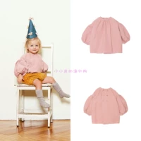 Little Dragon Yellow Pelota aw19 Fall Winter Girls Loose Puff tay áo sơ mi hàng đầu - Áo sơ mi áo sơ mi cho bé trai 6 tuổi